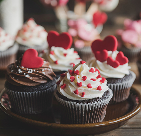 Chocolate Cupcake with Fondant Heart and Vanilla Buttercream